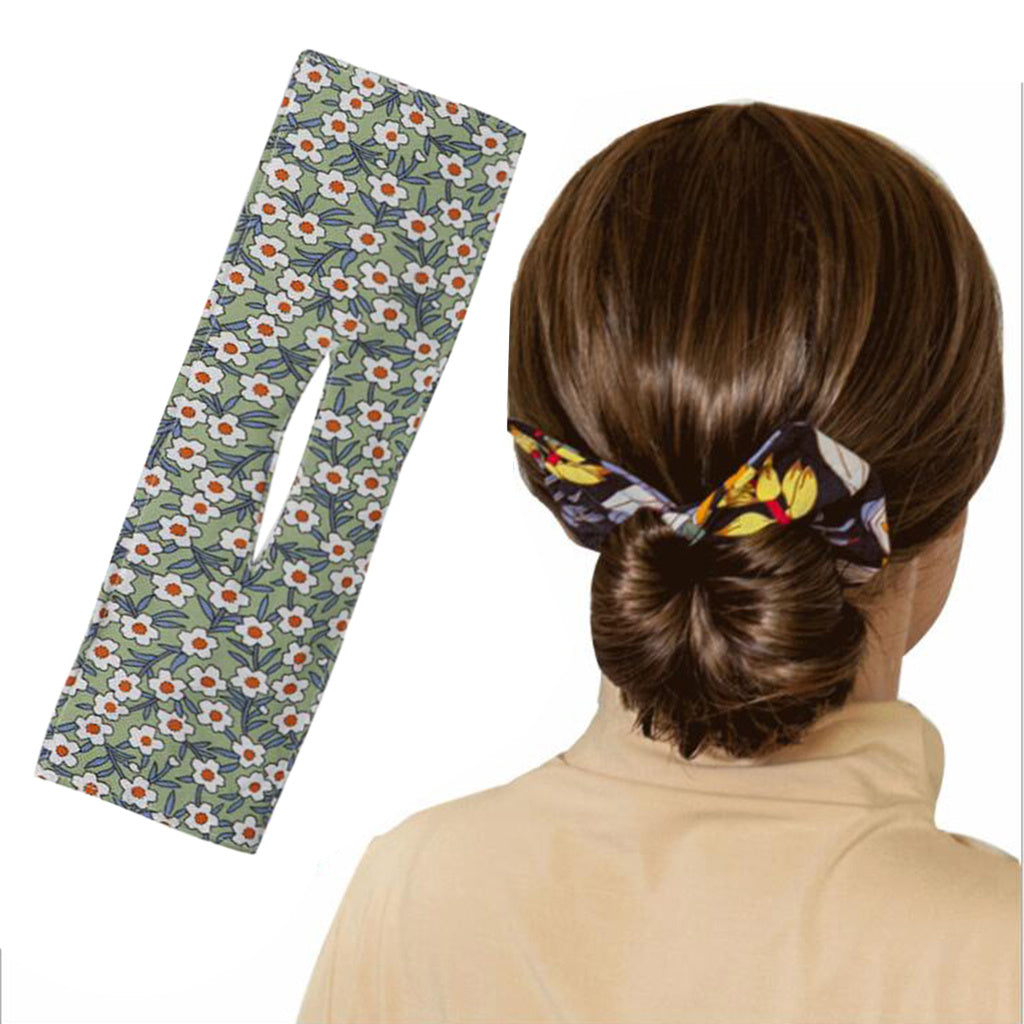 The New Deft Bun Wire Bow Tie Hair Iron Printing Magic Clip Twist Lazy Hair Iron Hair Accessories
