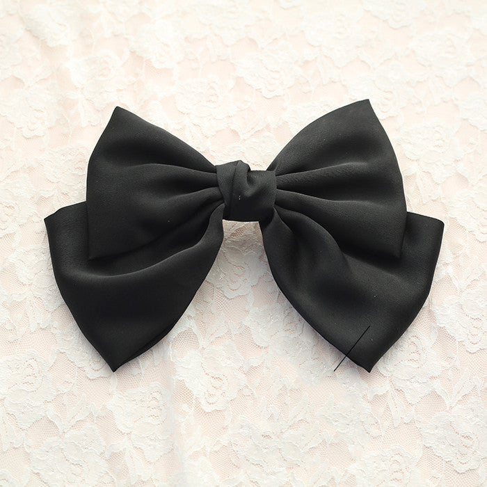 Burgundy Japanese Large Bow Hair Accessories Spring Top Clip Headdress