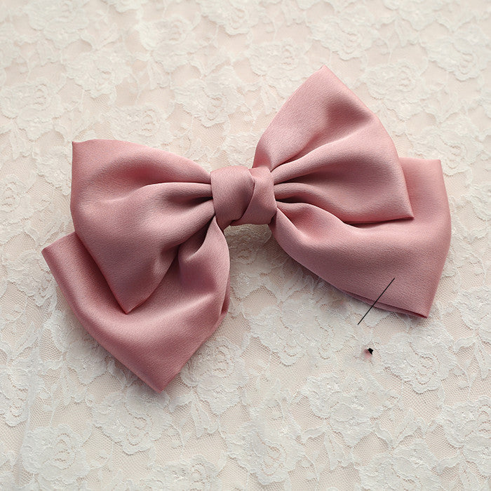 Burgundy Japanese Large Bow Hair Accessories Spring Top Clip Headdress