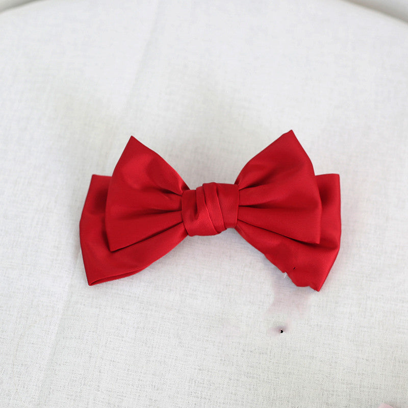 Burgundy Japanese Large Bow Hair Accessories Spring Top Clip Headdress