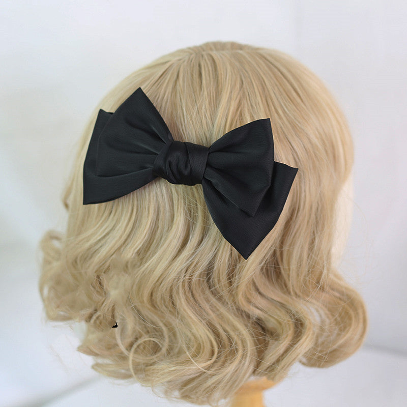 Burgundy Japanese Large Bow Hair Accessories Spring Top Clip Headdress