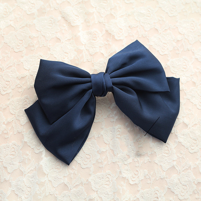 Burgundy Japanese Large Bow Hair Accessories Spring Top Clip Headdress