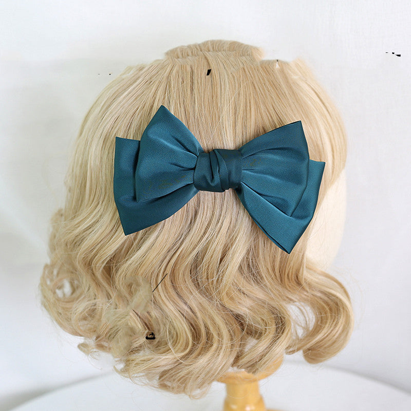 Burgundy Japanese Large Bow Hair Accessories Spring Top Clip Headdress