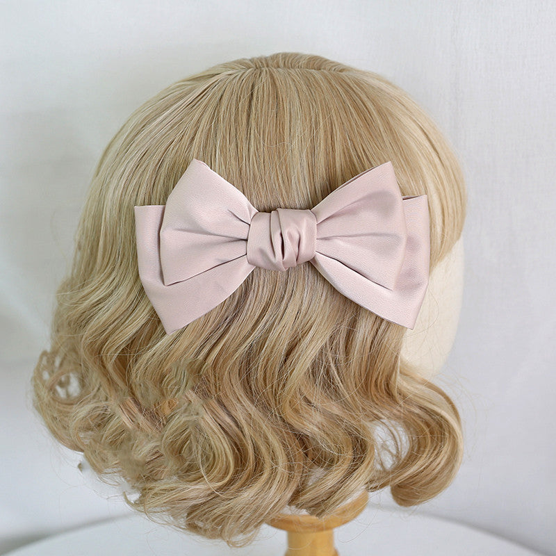 Burgundy Japanese Large Bow Hair Accessories Spring Top Clip Headdress