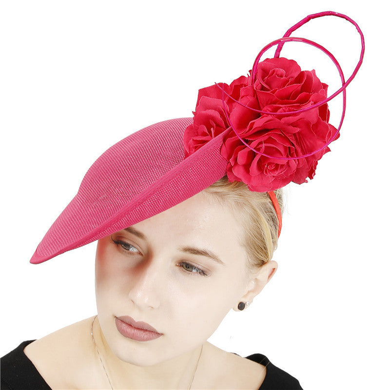 Best Headdress Bride Beige Top Hat Imitation Linen Headband Hairpin Dual-use