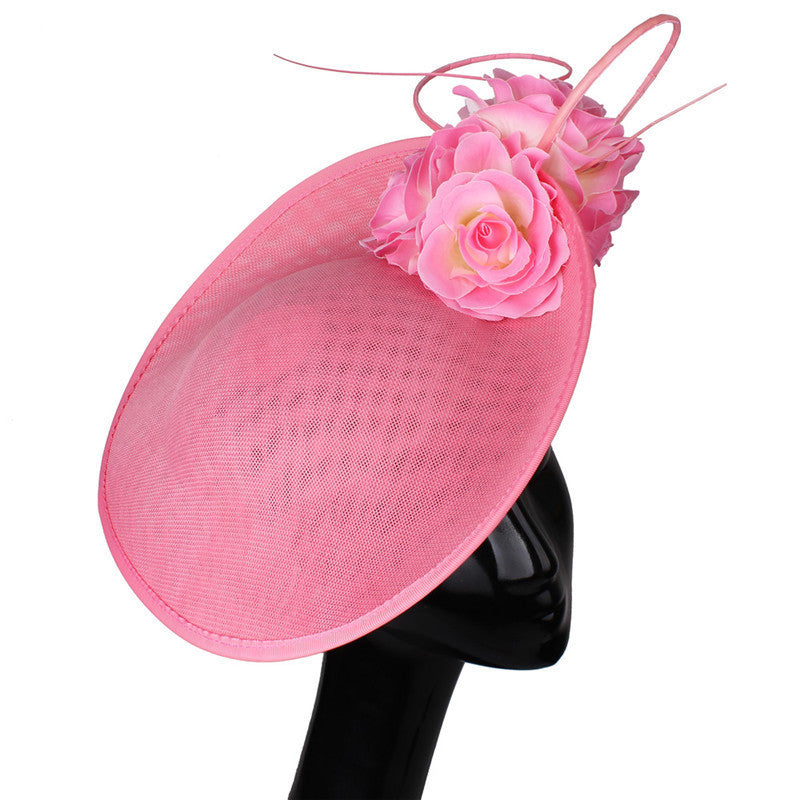 Best Headdress Bride Beige Top Hat Imitation Linen Headband Hairpin Dual-use
