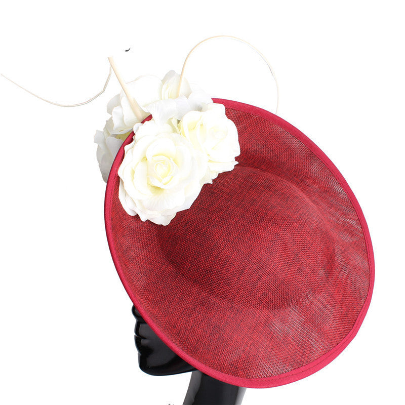 Best Headdress Bride Beige Top Hat Imitation Linen Headband Hairpin Dual-use