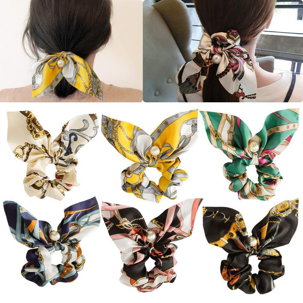 Pearl Pendant Large Intestine Scrunchies Hair Knot Knotted Big Bow Hair Rope