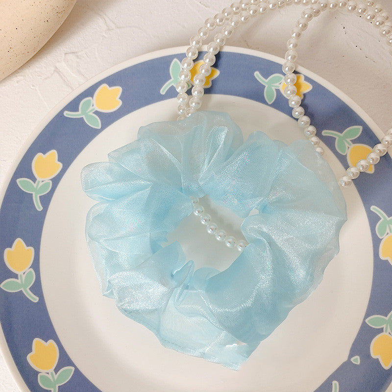 Blue intestine hair ring Medium Scrunchies Hair Rope Headwear