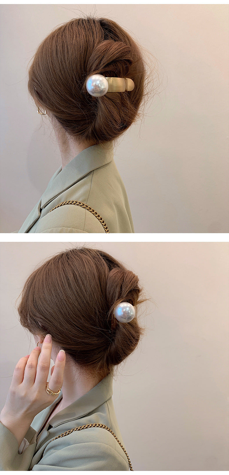 Metal Pearl Barrettes Back Head Shark Clip Hairware