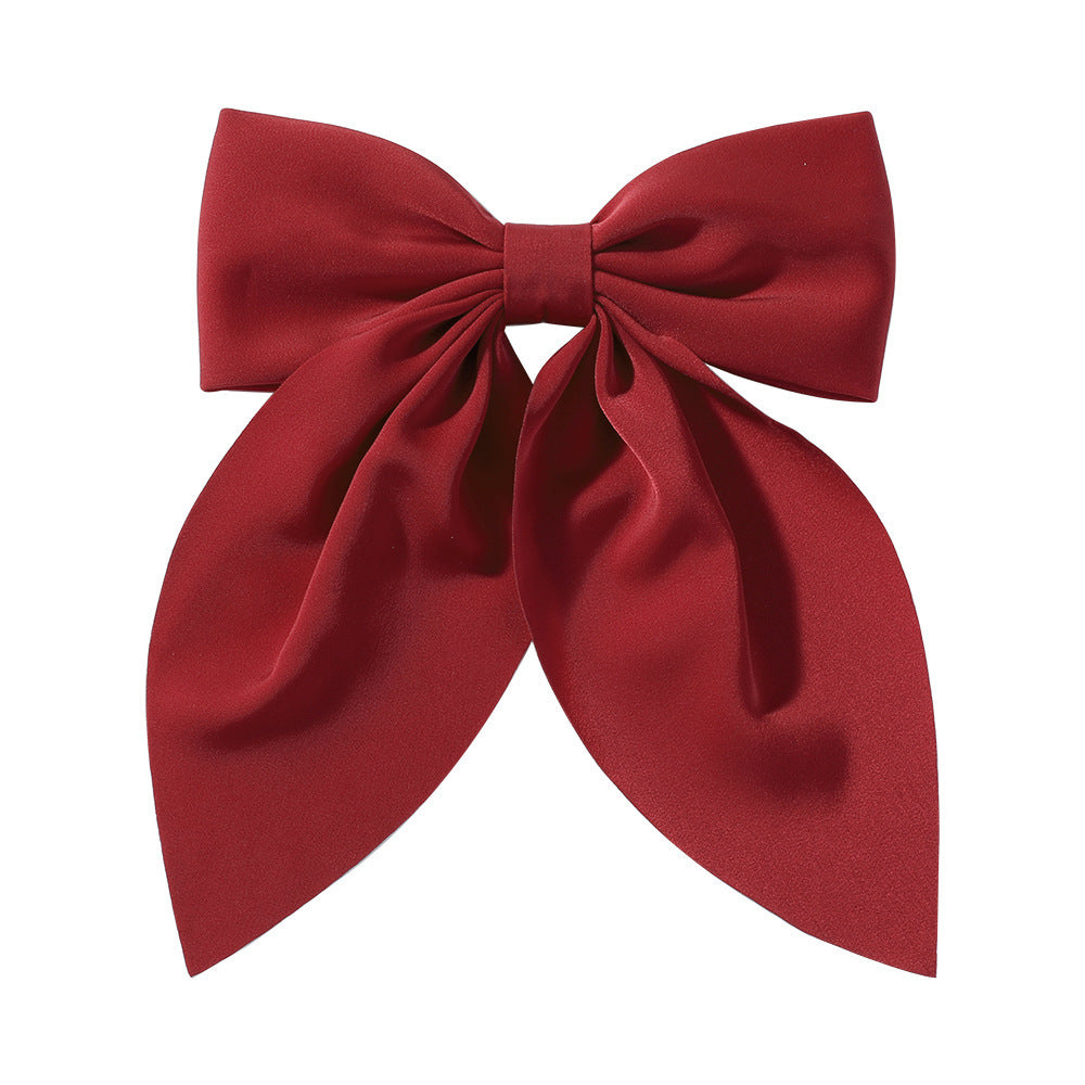 Women's Fashion Solid Color Large Bow Barrettes