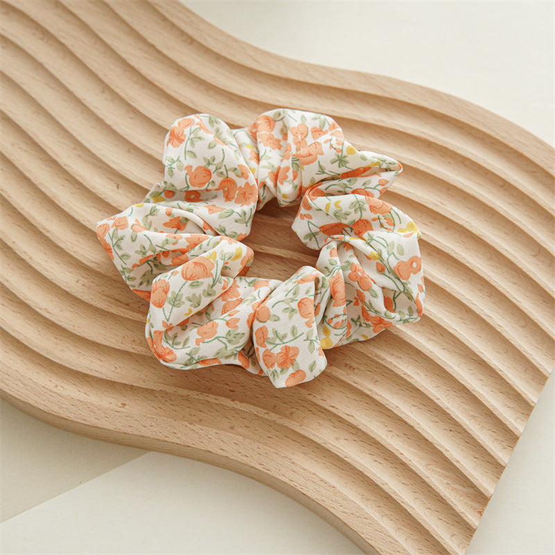 Catharanthus Roseus Blue Flower Chiffon Large Intestine Hair Ring