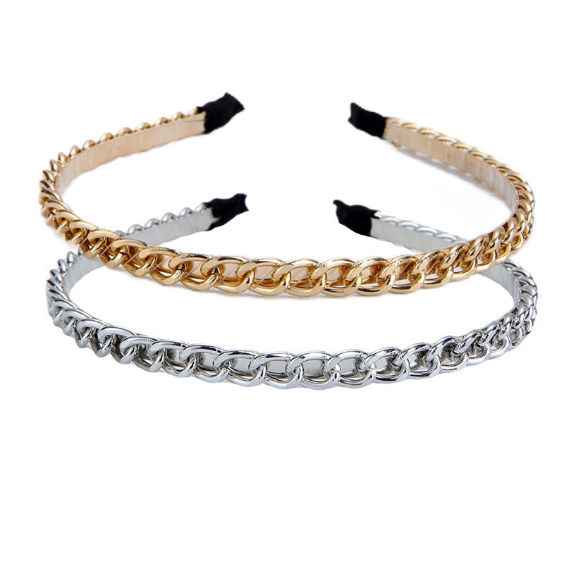 Thick Chain Hair-hoop Women's Metal Hair Band Handmade Winding Headdress Exquisite Hair Accessories Wholesale