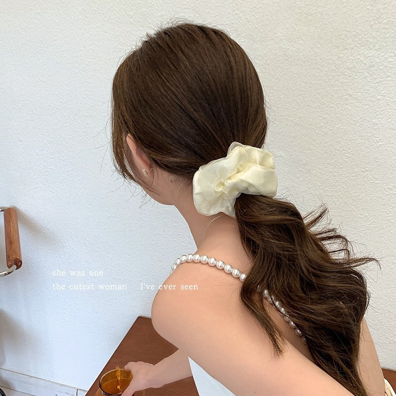 Pure Color Mesh Simple Large Intestine Hair Ring Headdress