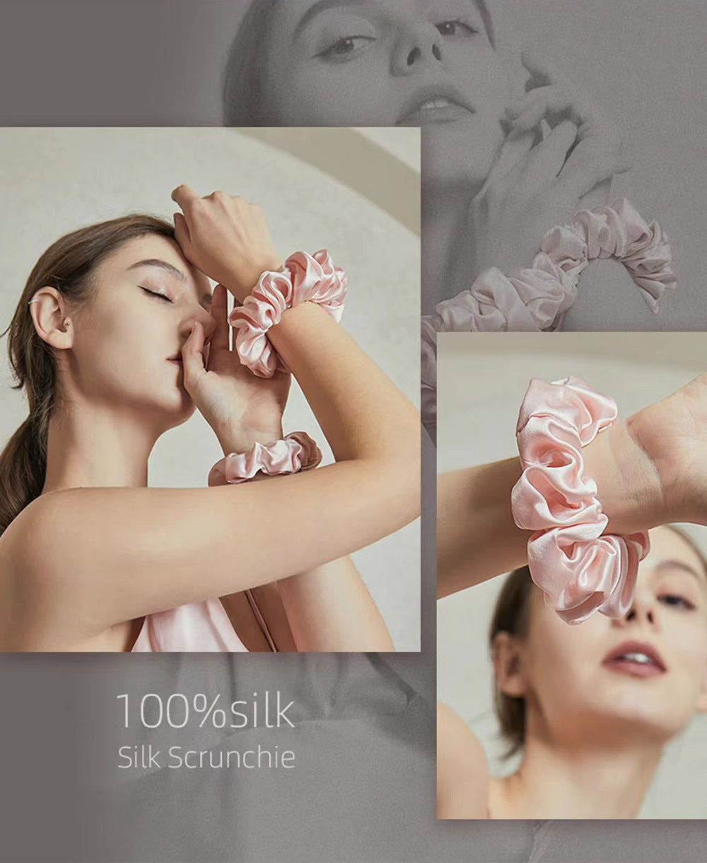 Silk Pure Silk Large Silk Hair Tie Large Scrunchies Hair Ring Headwear