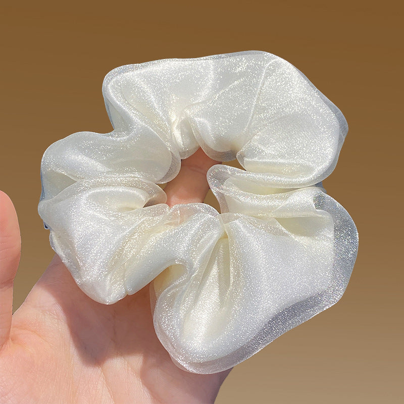 Camellia Large Intestine Hair Ring Retro Ponytail Hair String
