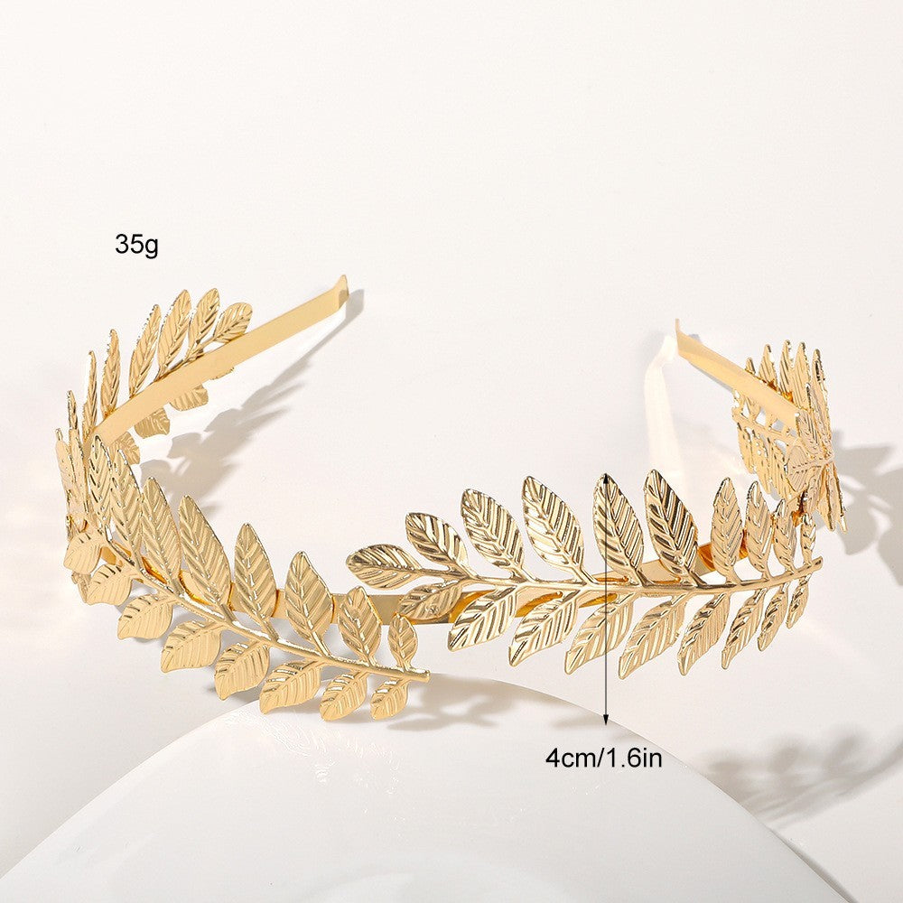 Metal Leaves Headband Bride Hair Clip Headdress