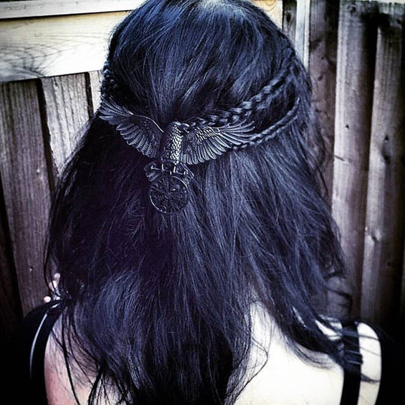 Best Unique Viking Black Oversized Crow Hair Clip Accessories