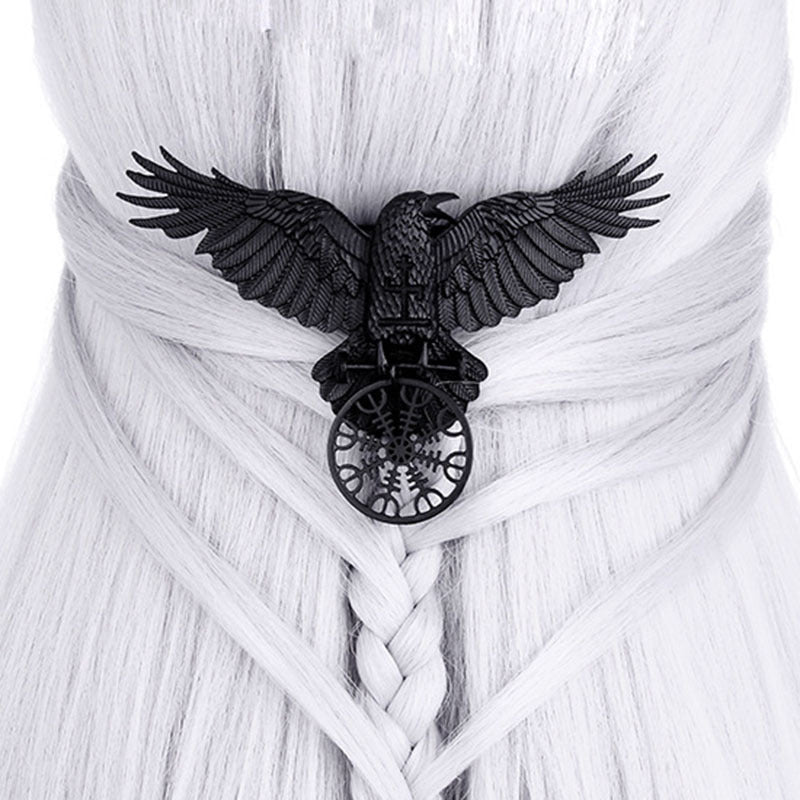Best Unique Viking Black Oversized Crow Hair Clip Accessories