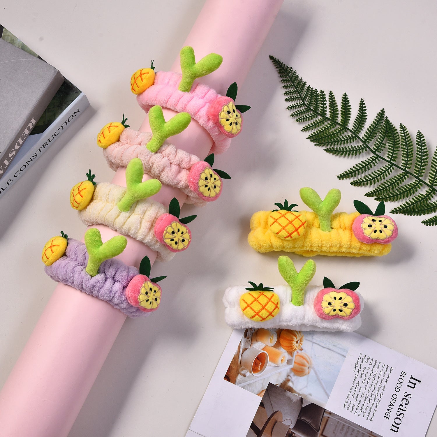 Cartoon Pineapple Bean Sprouts Grass Hair Ring Women's Raw Face Wash Makeup Headband