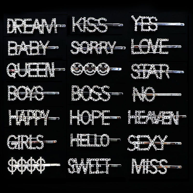 Combination DIY Word Clip Hot Selling Side Clip Bang Clip Hairpin Hair Ornaments