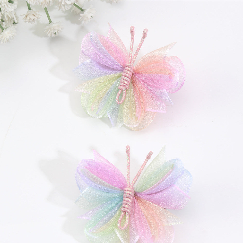 Fashion Mesh Butterfly Children Flower Barrettes