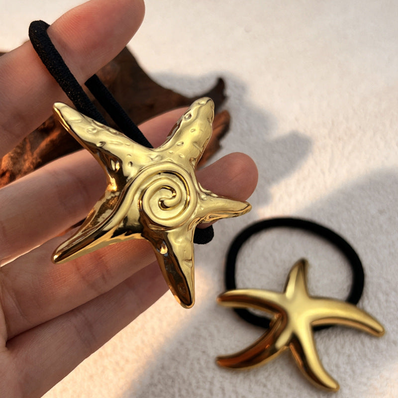 Simple Stainless Steel Hair Ring Animal Starfish