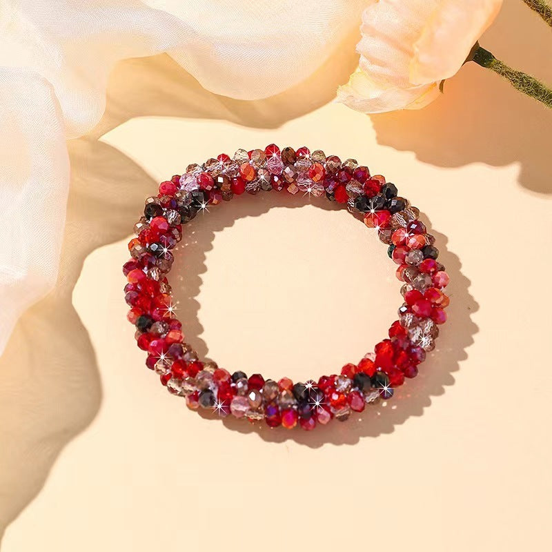 Crystal Color Elastic Rubber Band Hair Ring Ponytail Simple