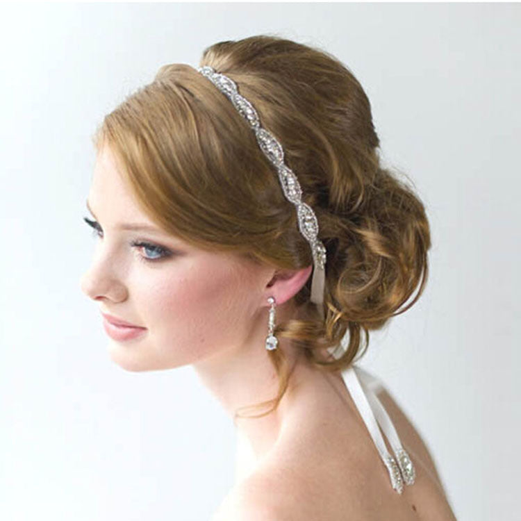 Best European luxury handmade crystal chaton bride hair band wedding hair headdress