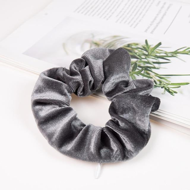 Invisible Zipper Suede Large Intestine Hair Ring