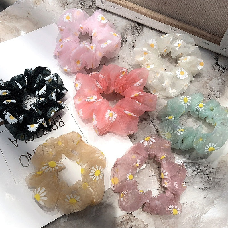 Small Daisy Flower Large Intestine Hair Ring Hair Accessories Forest Girl