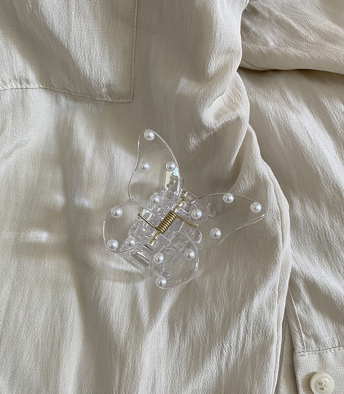 Medium Butterfly Shape Pearl Fancy Pearl Jelly Palette Hair Clip