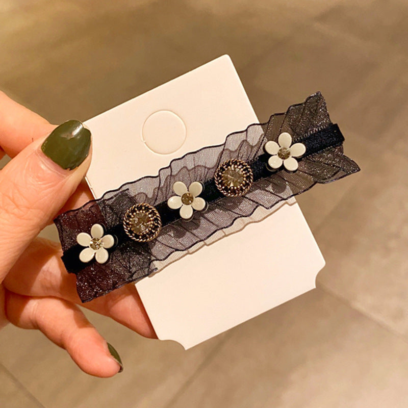 Same Paragraph Lace Czech Diamond Snowflake Broken Hair Clip Bangs Clip Word Clip