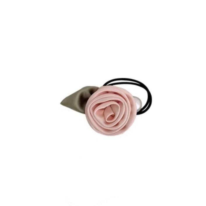 Satin Retro Rose Hair Ring Headdress French Flower Simple