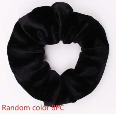 Fashion New Velvet Tencel Pocket wallet Hair Scrunchies Retro Zipper Large Intestine Elastic Hair Band