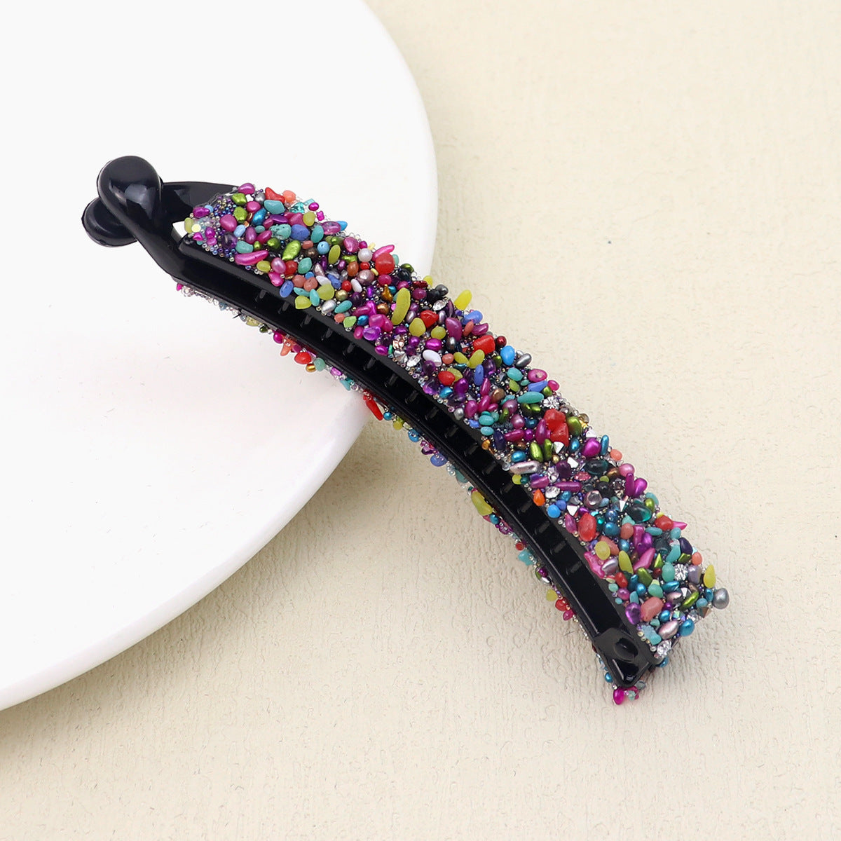 Diamond In The Debris 10cm Banana Clip Pearl Hair Bun