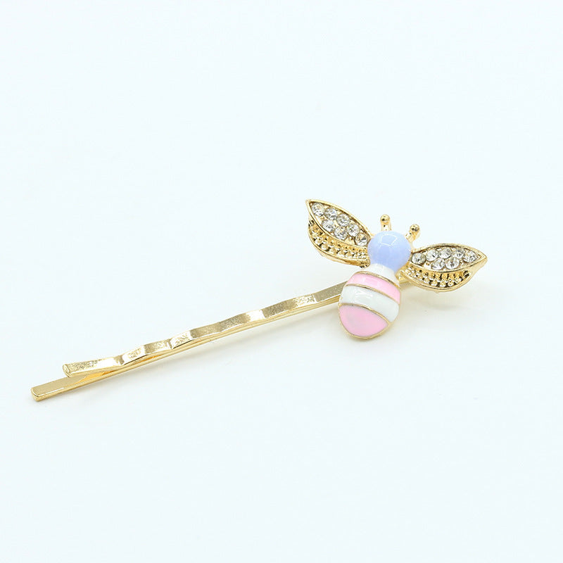 Best Cute Color Dripping Bee Hairpin Small Seaside Clip