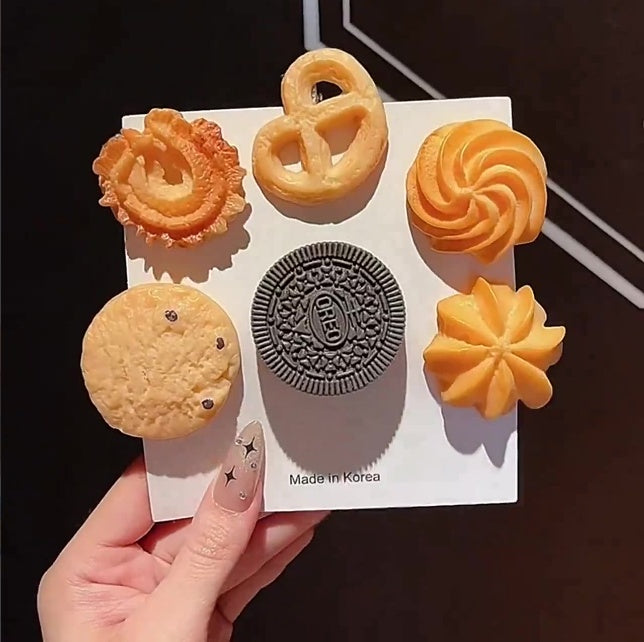 Cartoon Cute Cookies Barrettes Simulation Food Funny Quirky Bang Side Clip Sweet Girl Hairpin Hair Ornaments