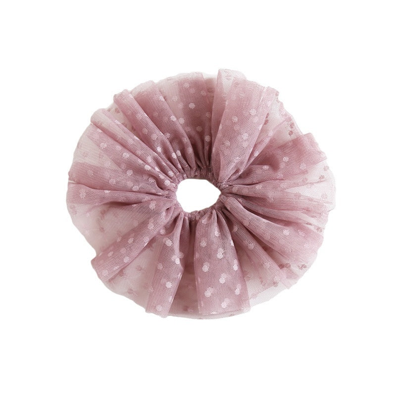 Women's Temperament Mesh Polka Dot Large Intestine Hair Ring