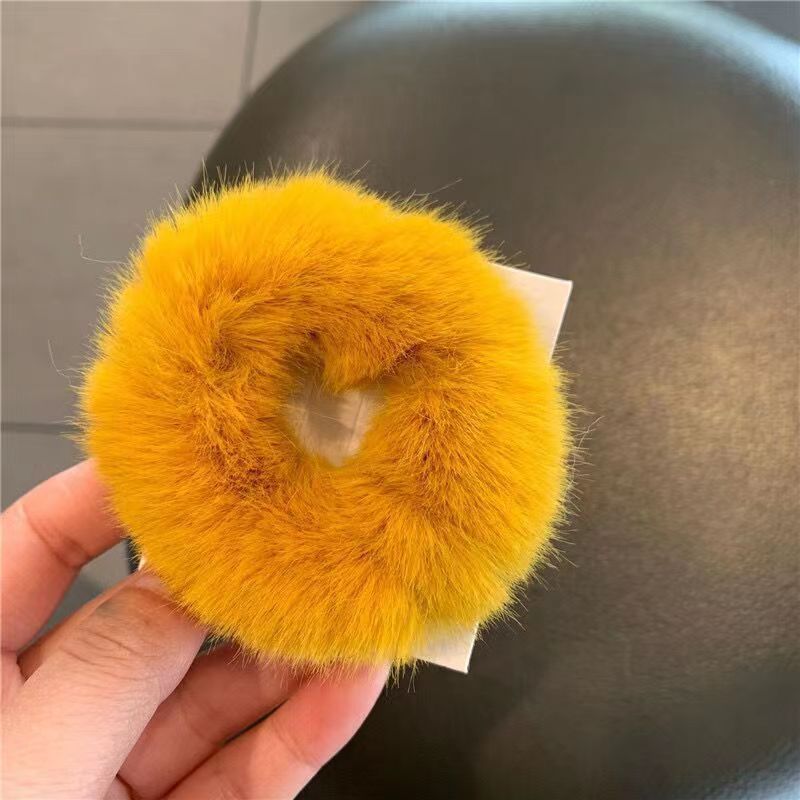 Plush Hair Ring Large Intestine Ring Candy Color Hair Rope
