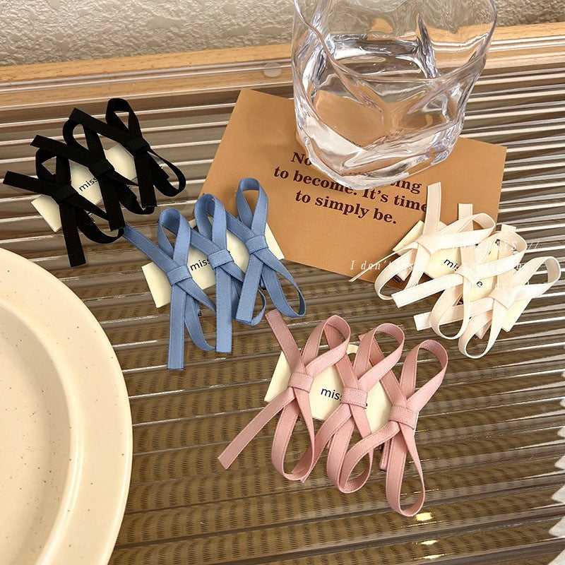 French Lace Style Clip Sweet And Spicy Atmosphere Ribbon Small Bowknot Woven Barrettes Princess Hairstyle Headdress Clip