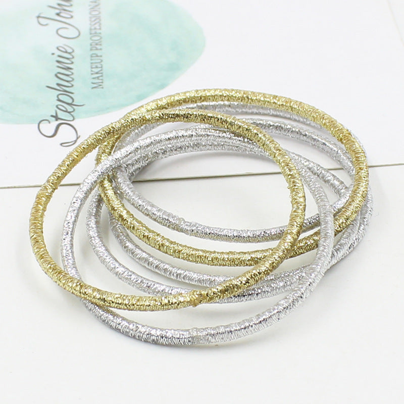 Fine Gold Silver Shiny Hair Ring Product Hang Rope Accessories Headdress