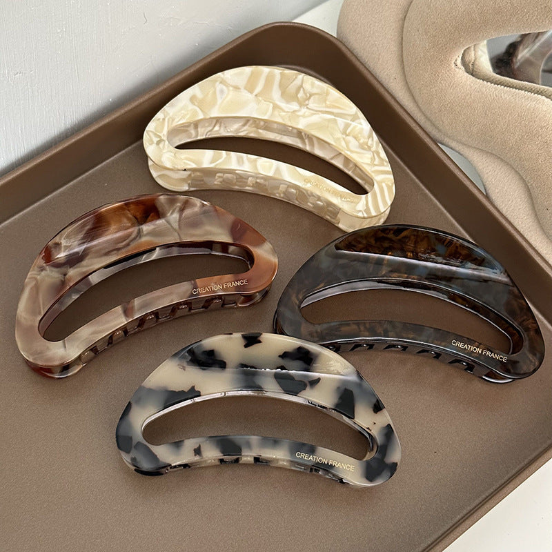 Acetic Acid Hollow Crescent Back Head Updo Shark Barrettes