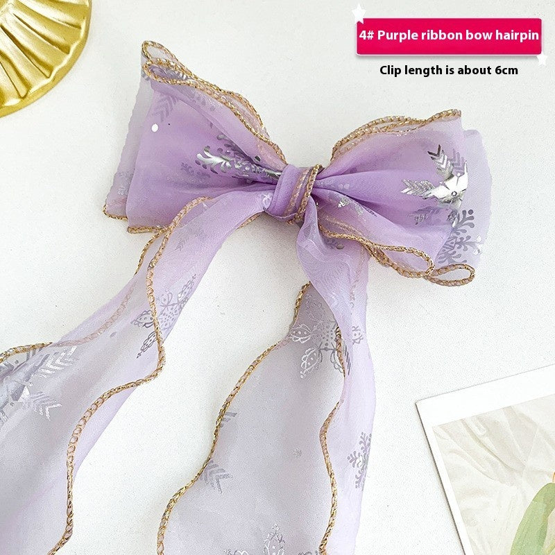 Female Sweet Desire Mesh Bow Hair Clip
