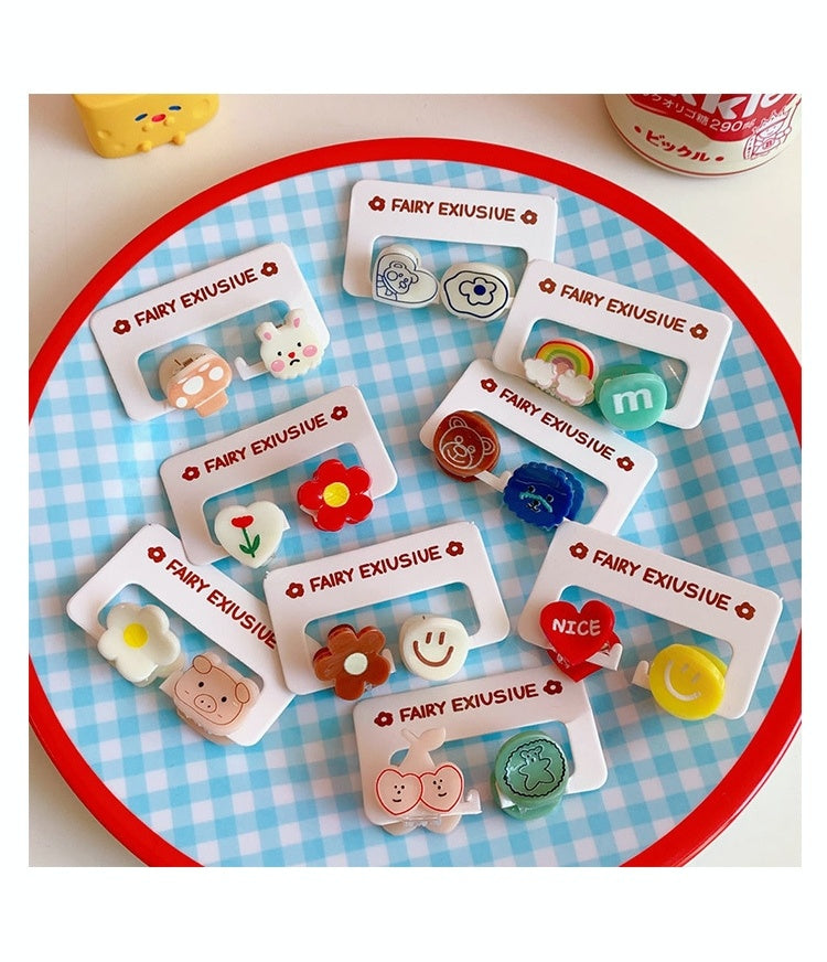 Hair Accessories Candy Color Cute Mini Small Hairclip Cartoon Bear Bang Clip Broken Hair Grip Student Jewelry
