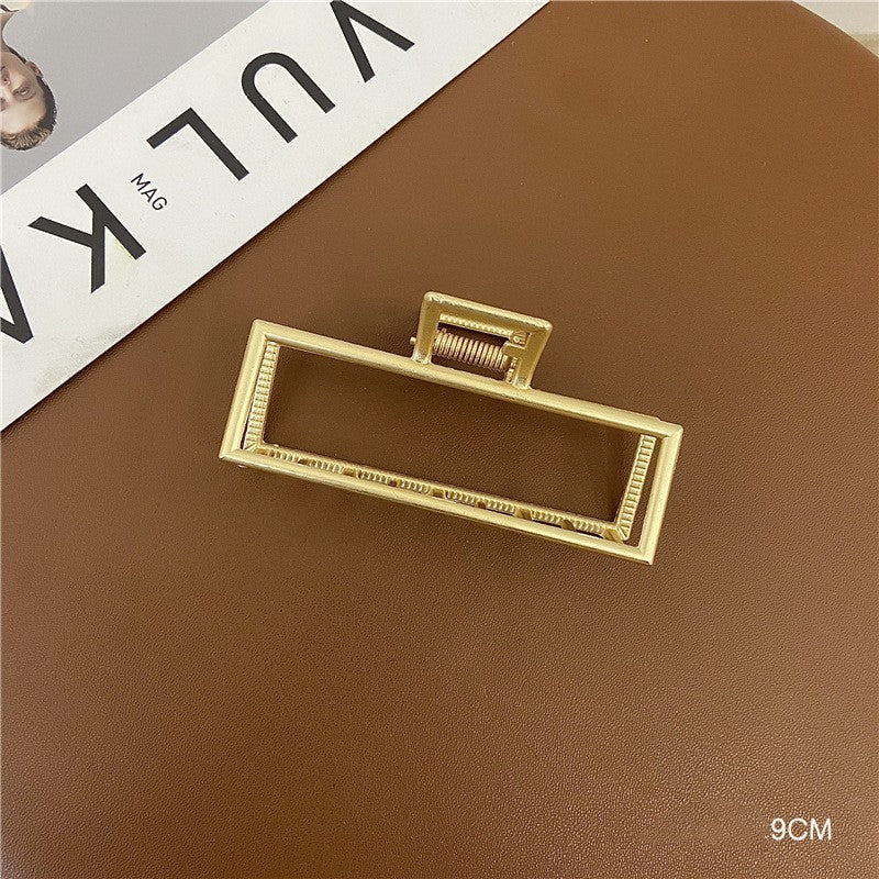 Large Metal Grab Clip Back Head Pan Hair Elegant Gold Headdress Female
