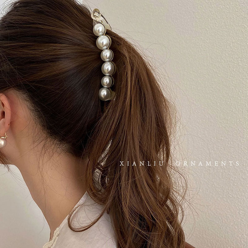 Best Horsetail Clip Banana Clip Large Pearl Hair Clip