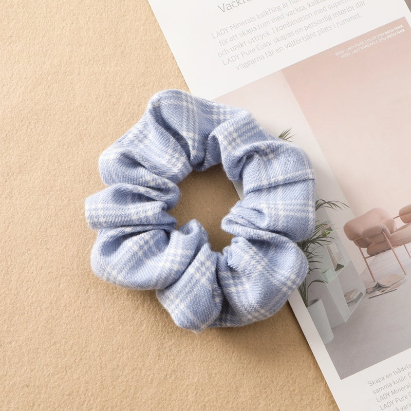 Best Plaid Print Large Intestine Ring Women's Hair Tie