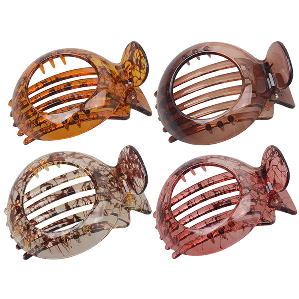 European And American Stylish Round Hollow Hair Plug Barrettes