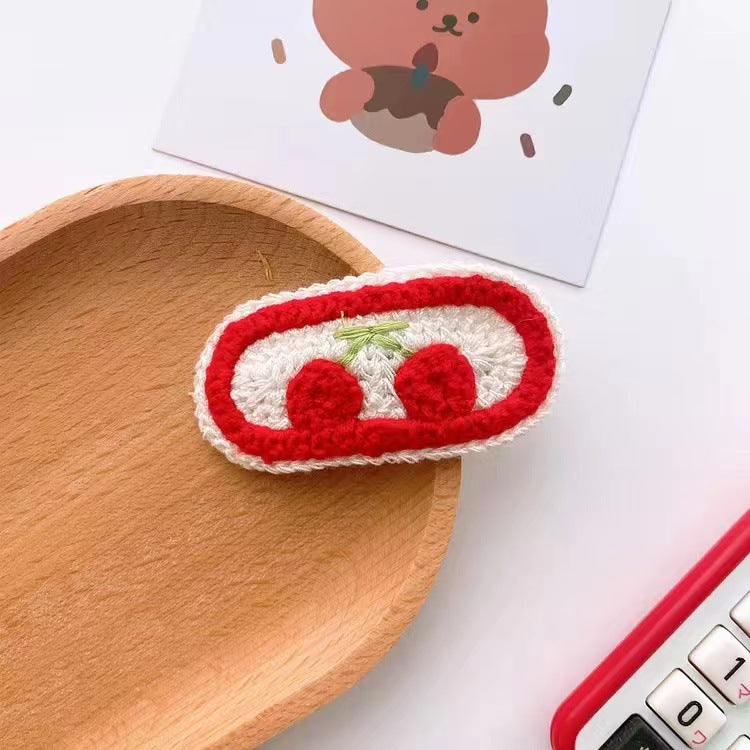 Versatile Knitted Yarn Sweet Flower Hair Clip
